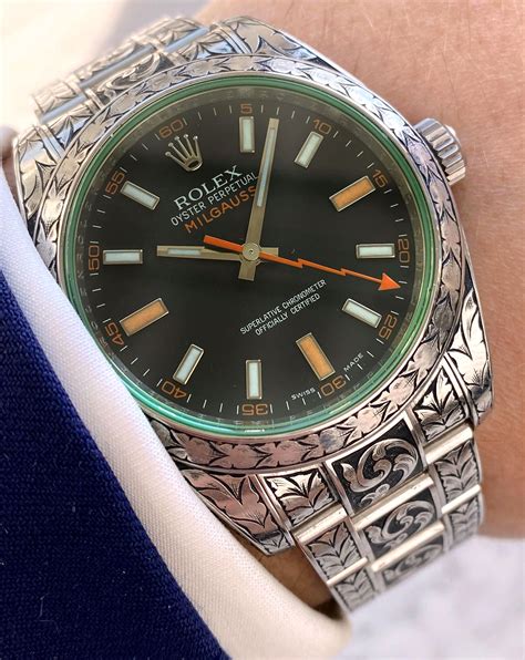 rolex milgauss engraved